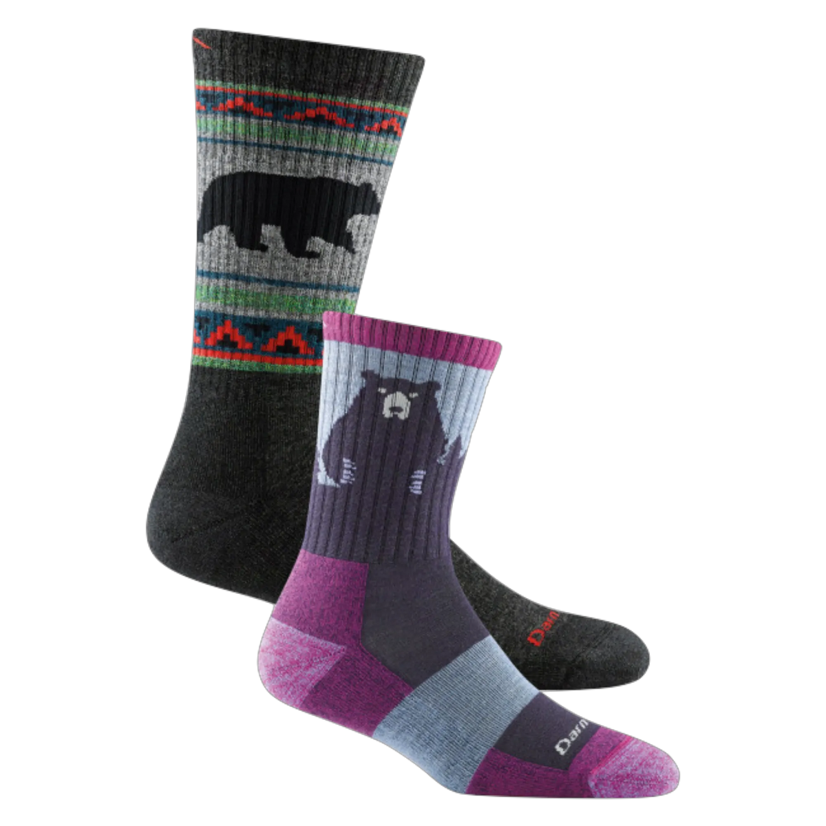 Men's and Women's Bear 2-Pack Hiking Socks
